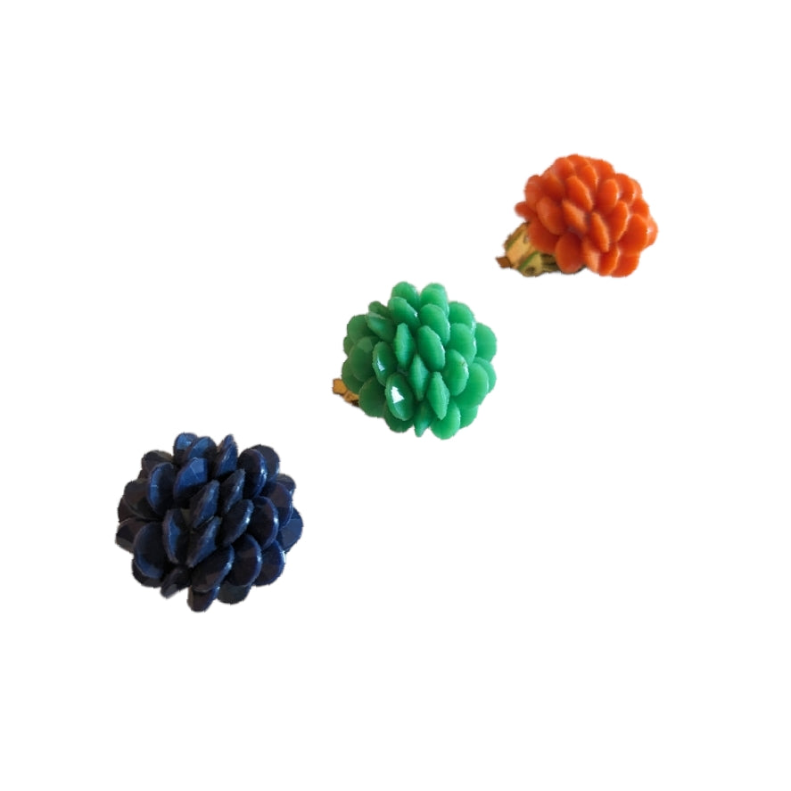 Boucles clips tricolores 60s