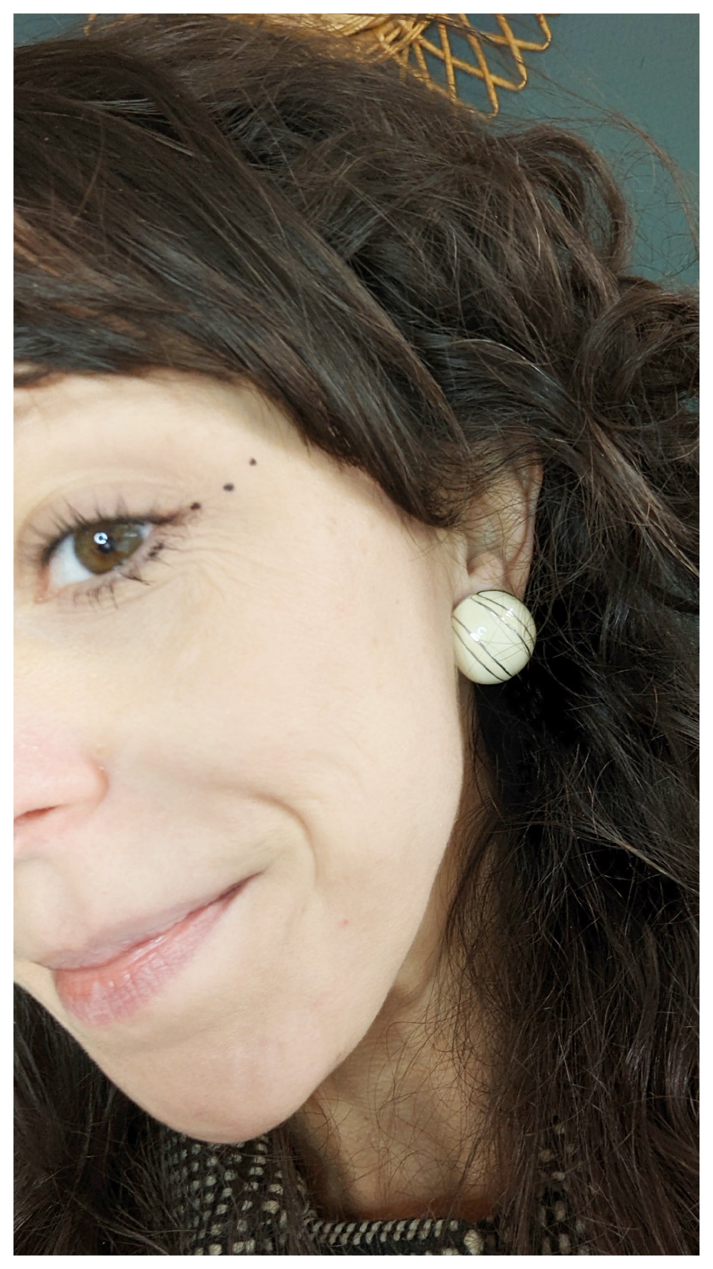 Boucles demi-sphère crème 90s