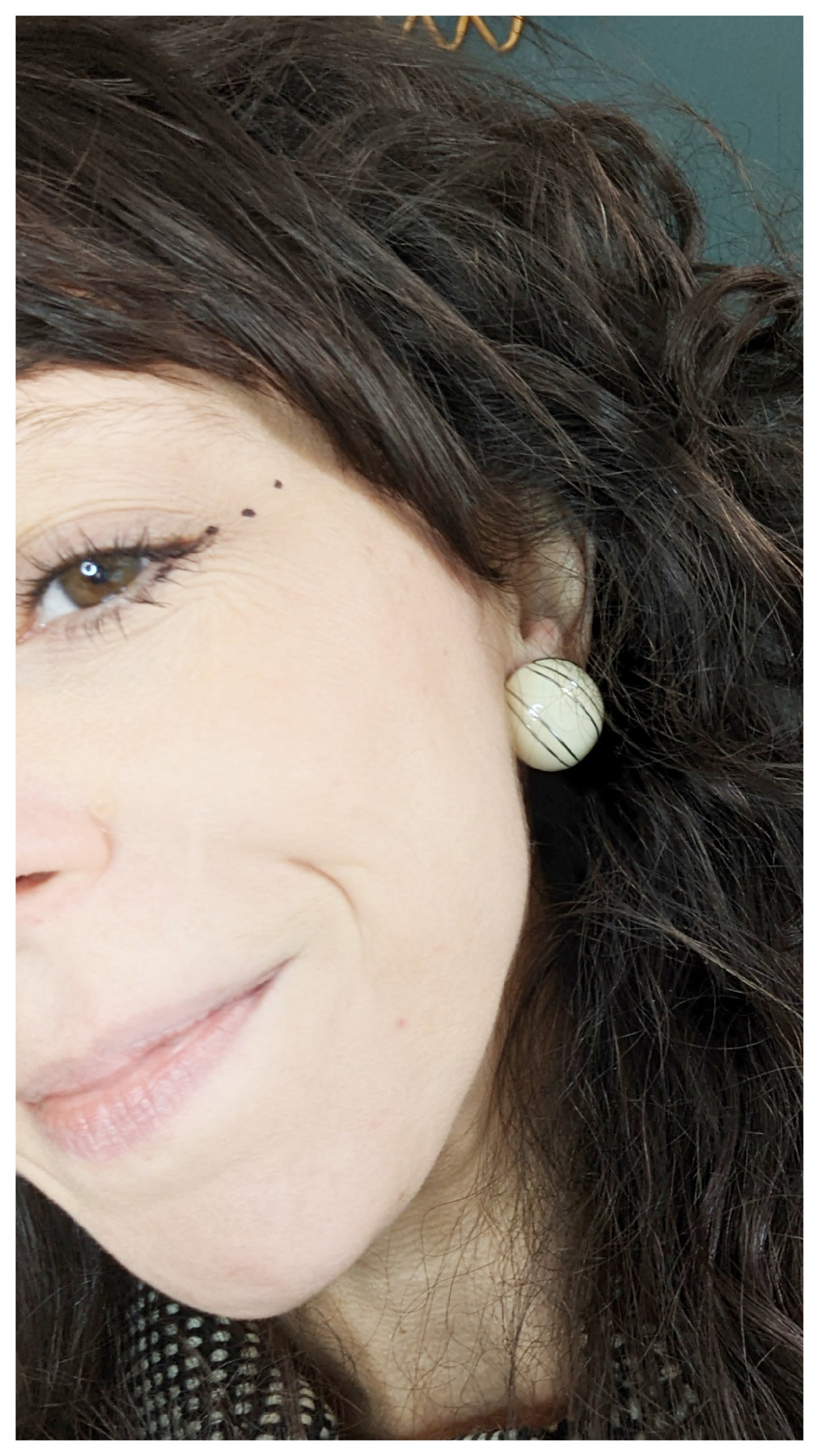 Boucles demi-sphère crème 90s