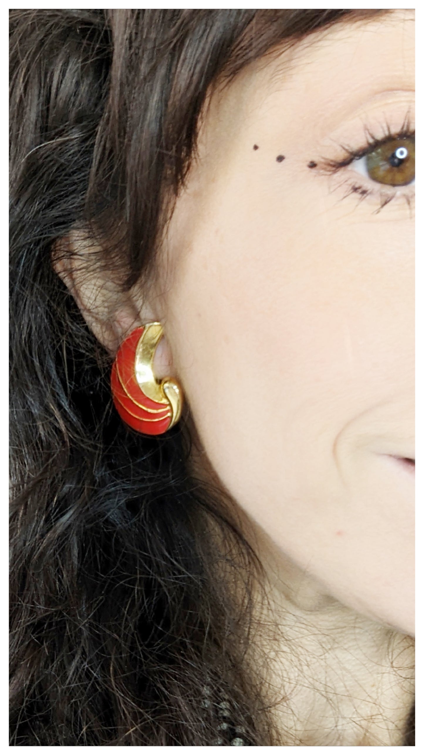 Boucles clips flamme rouge 80s
