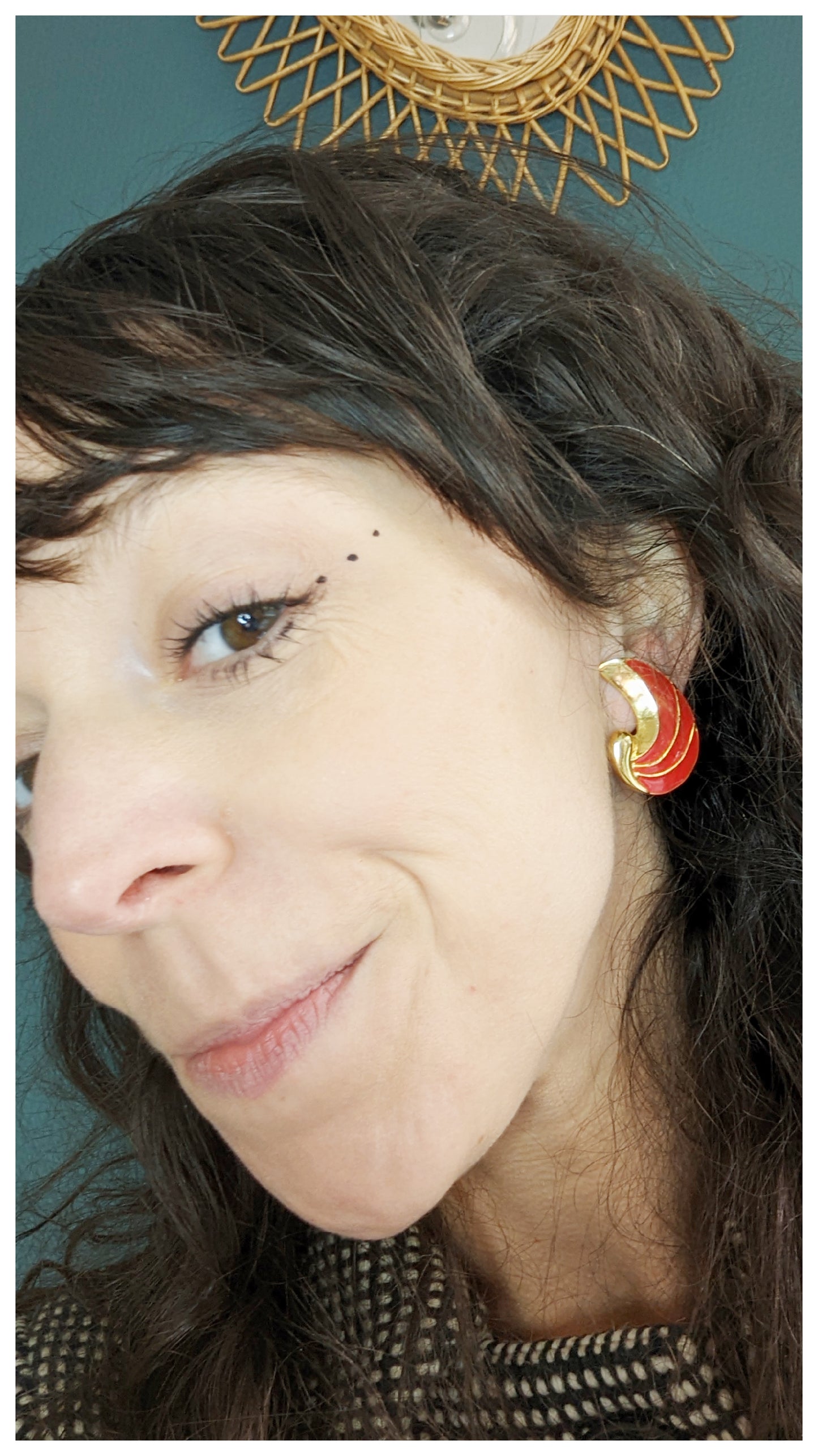 Boucles clips flamme rouge 80s