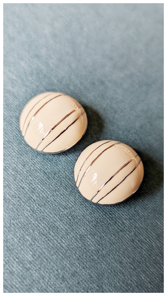 Boucles demi-sphère crème 90s