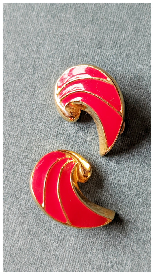 Boucles clips flamme rouge 80s