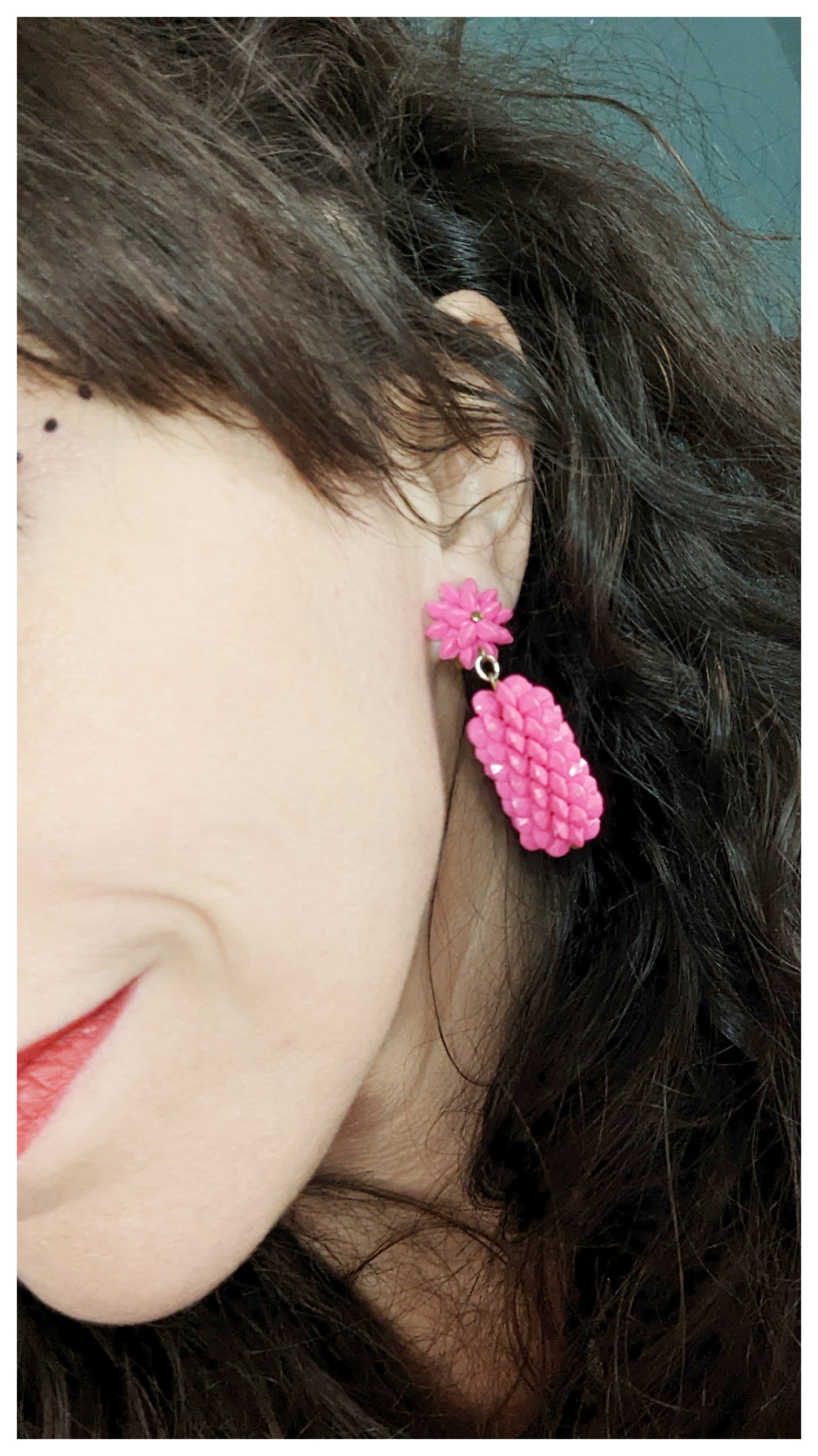 Boucles clips bicolores 60s