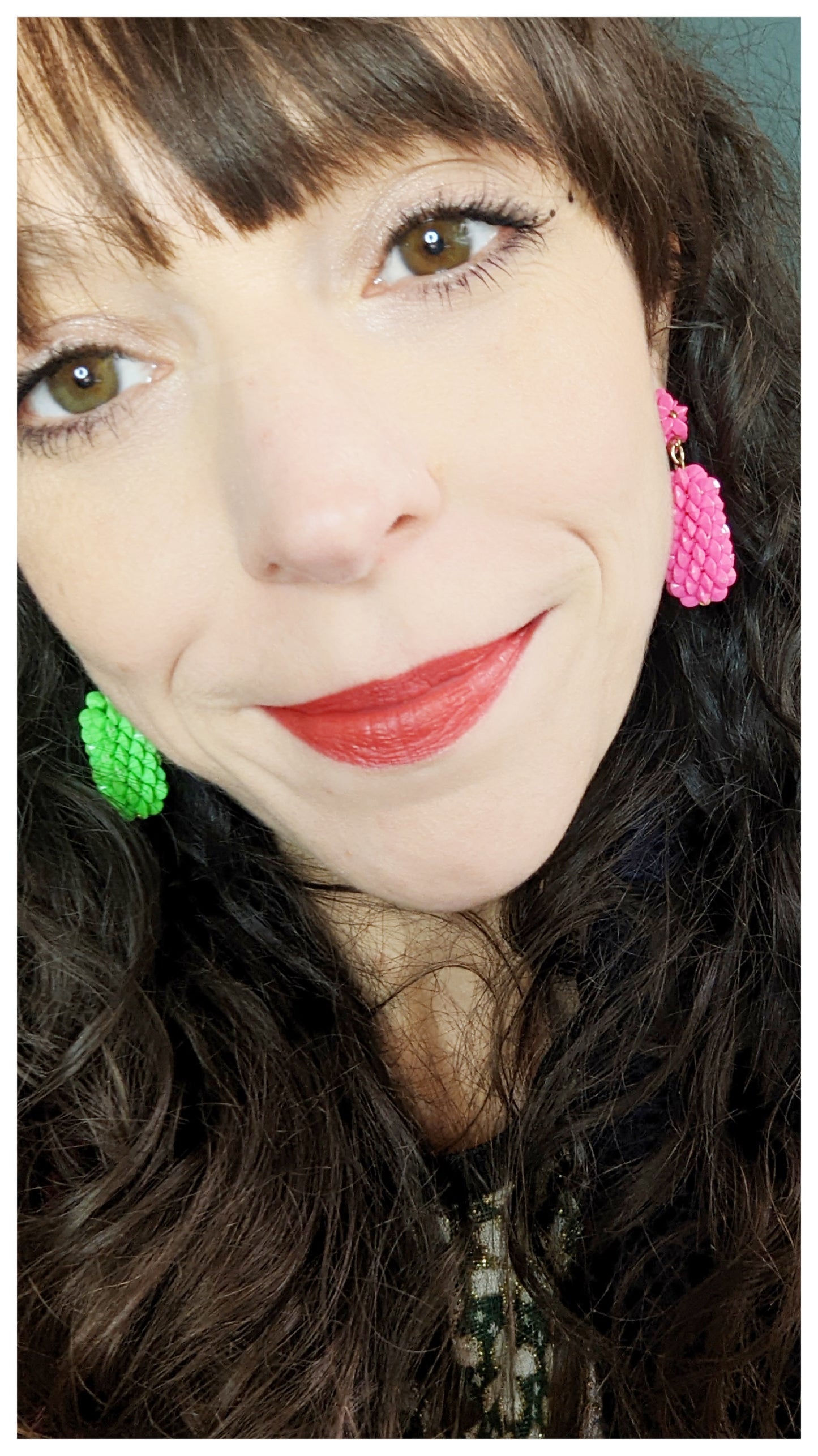 Boucles clips bicolores 60s