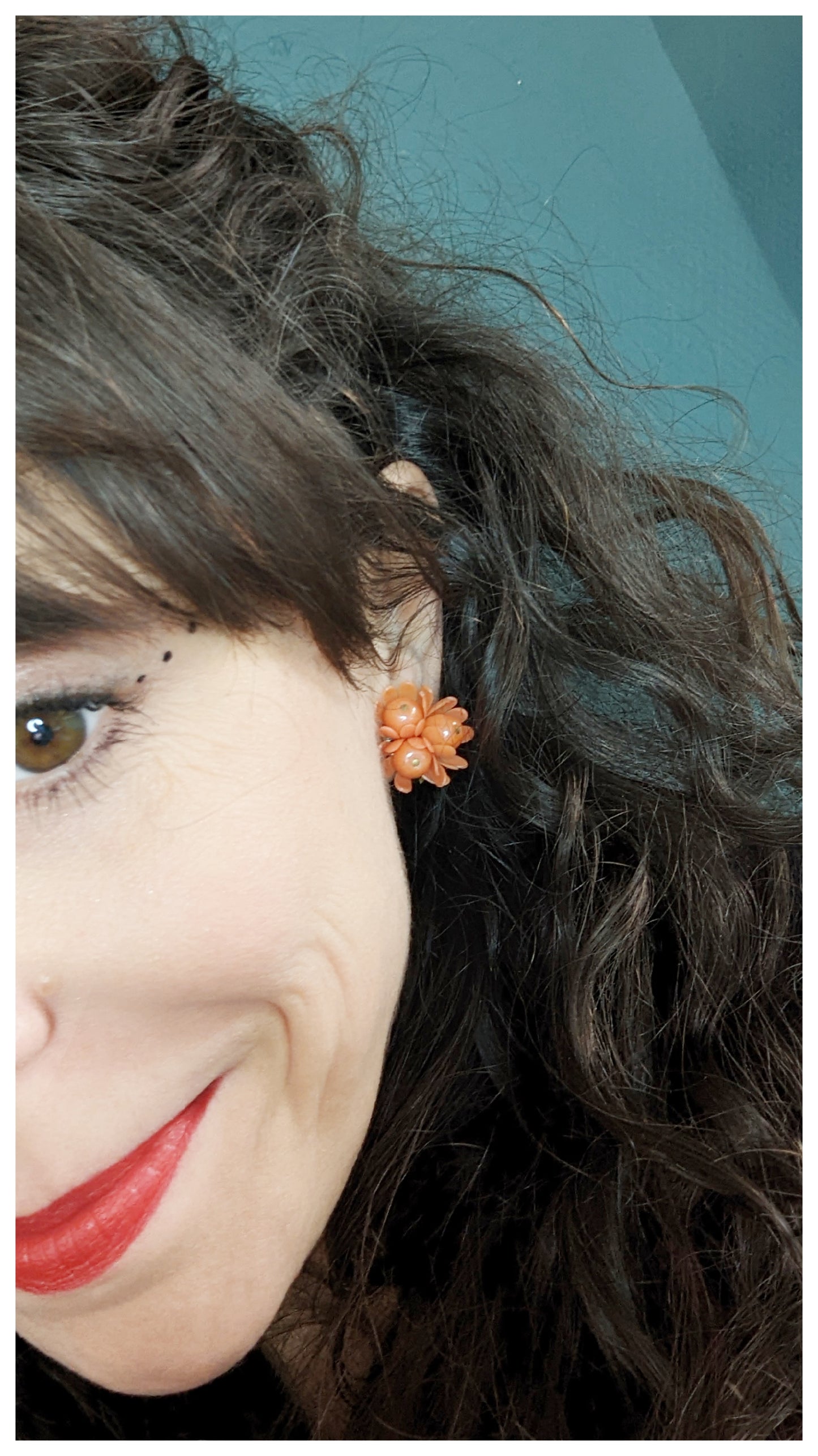 Boucles clips bouquet de fleurs 60s