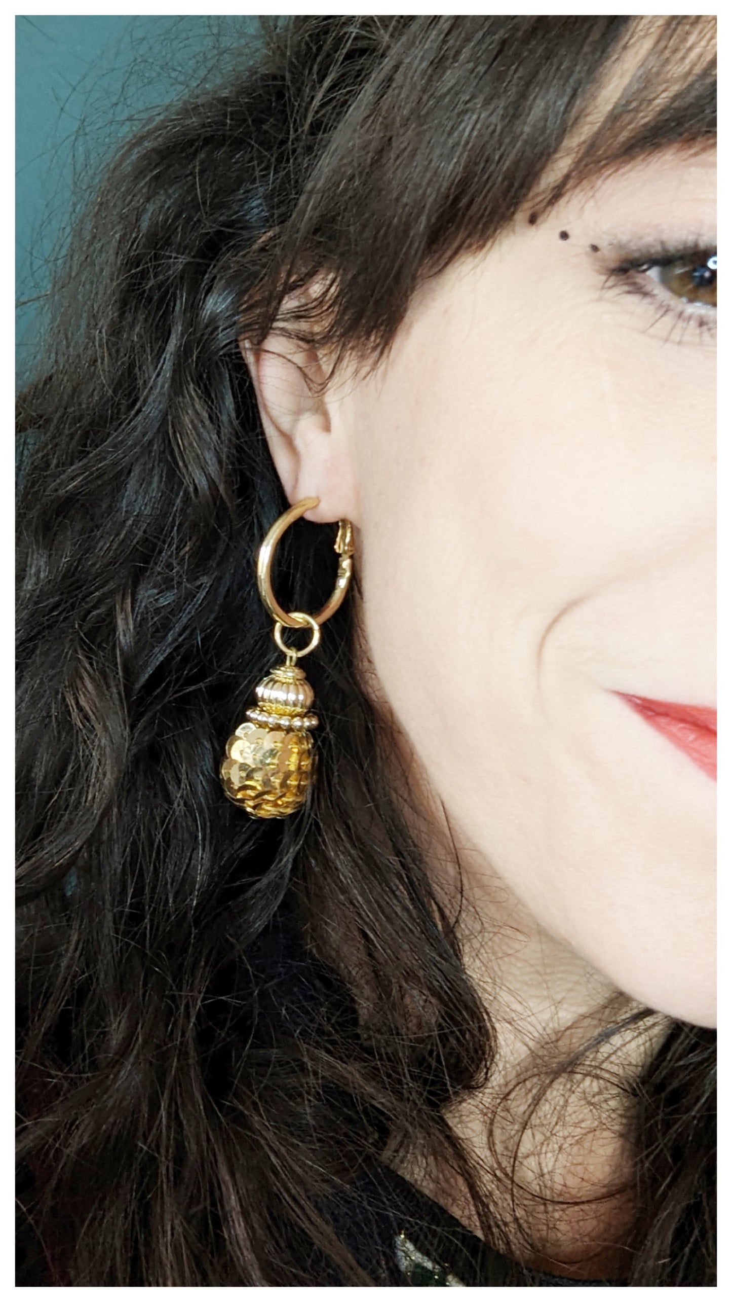 Boucles créoles boules à facettes 60s