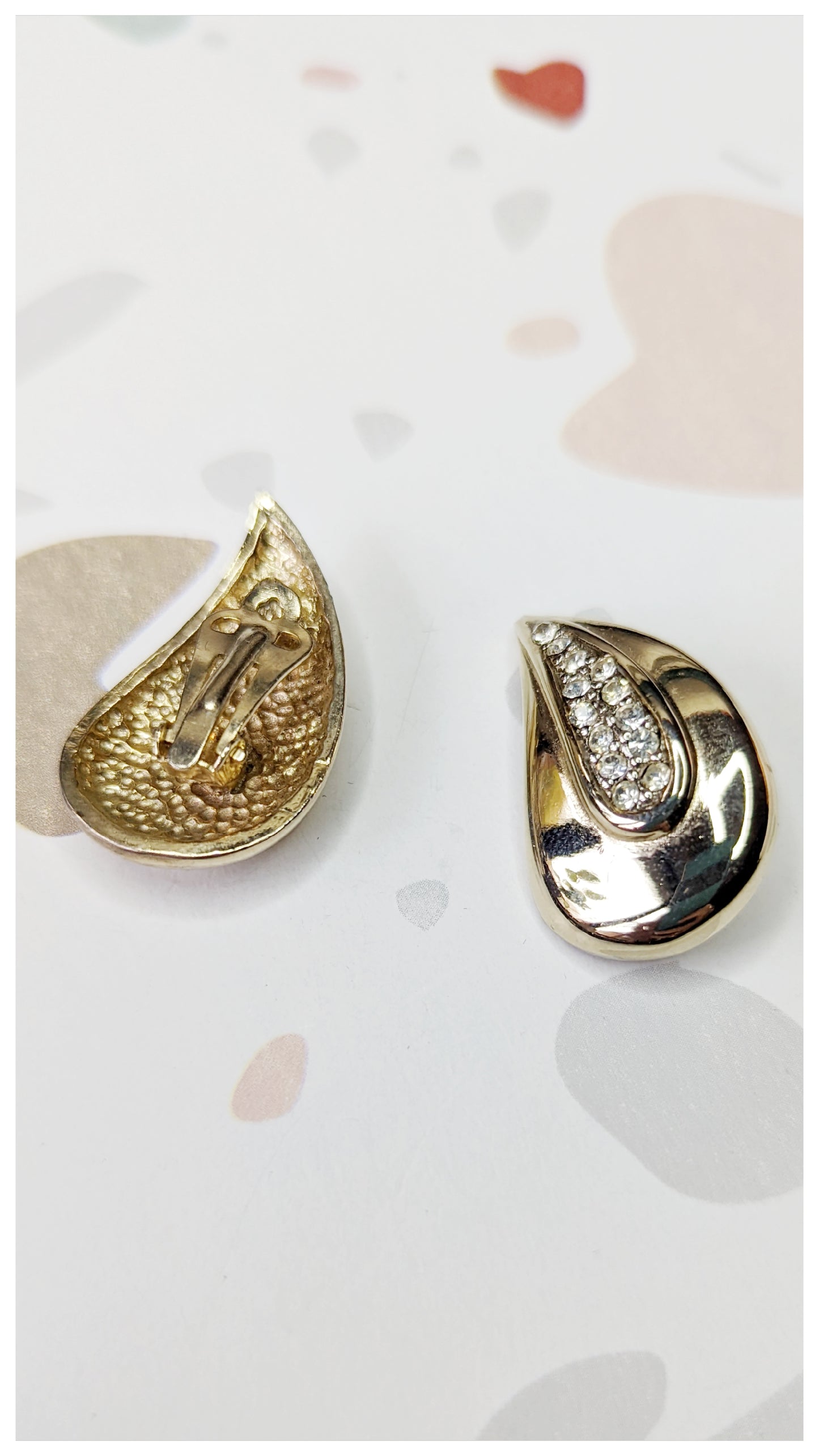 Boucles clips gouttes et strass 90s