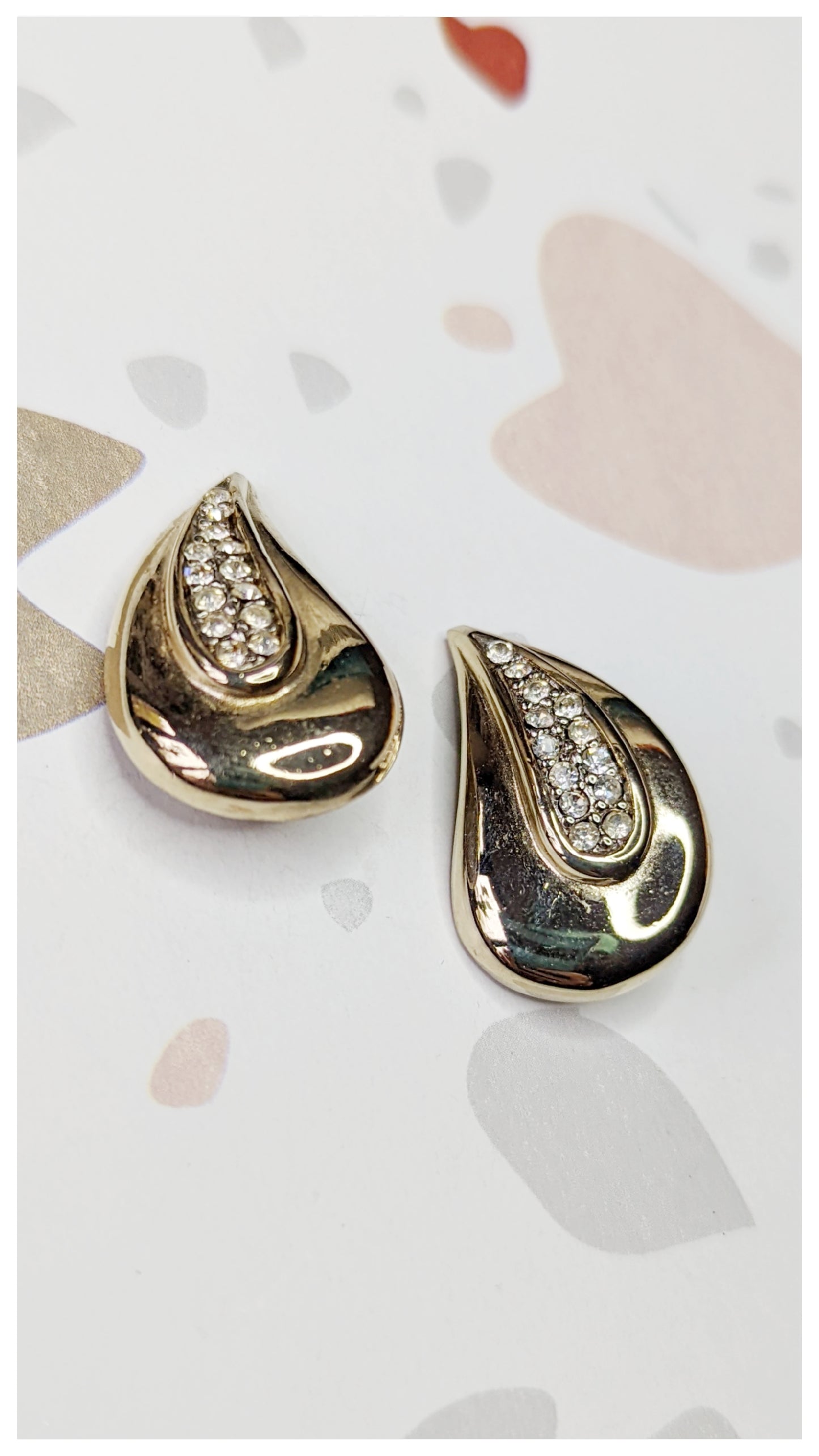 Boucles clips gouttes et strass 90s