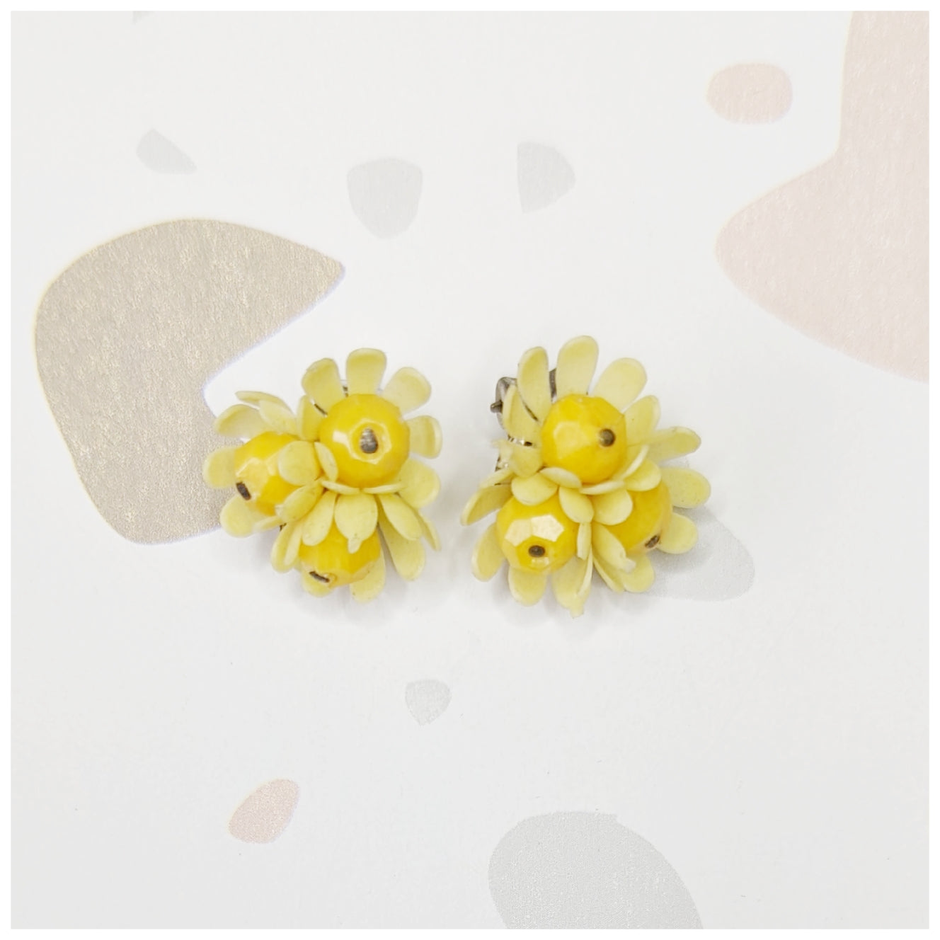 Boucles clips bouquet de fleurs 60s