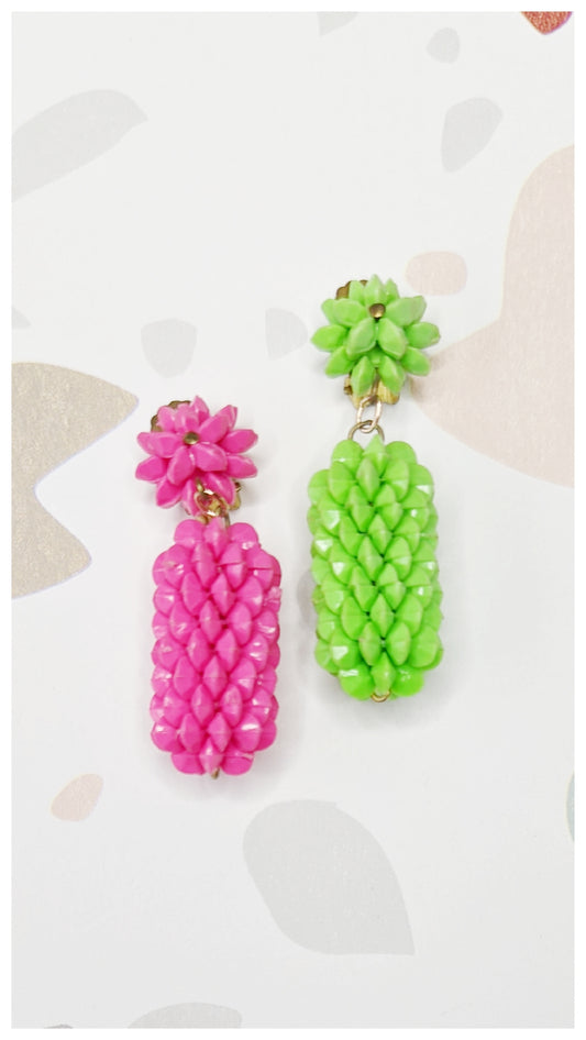 Boucles clips bicolores 60s