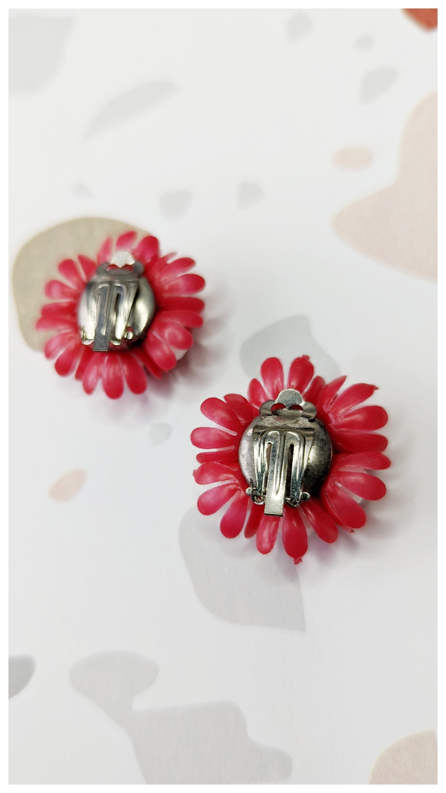 Boucles clips bouquet de fleurs 60s