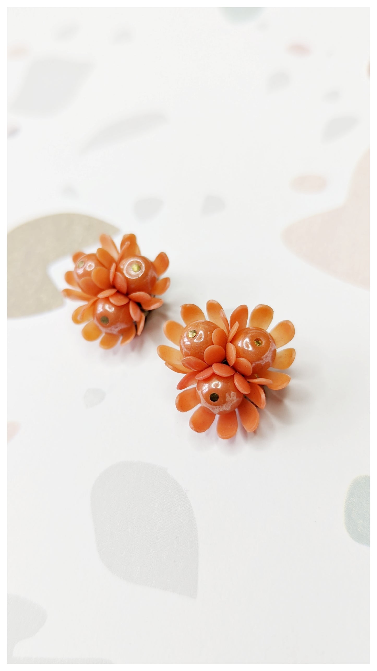 Boucles clips bouquet de fleurs 60s