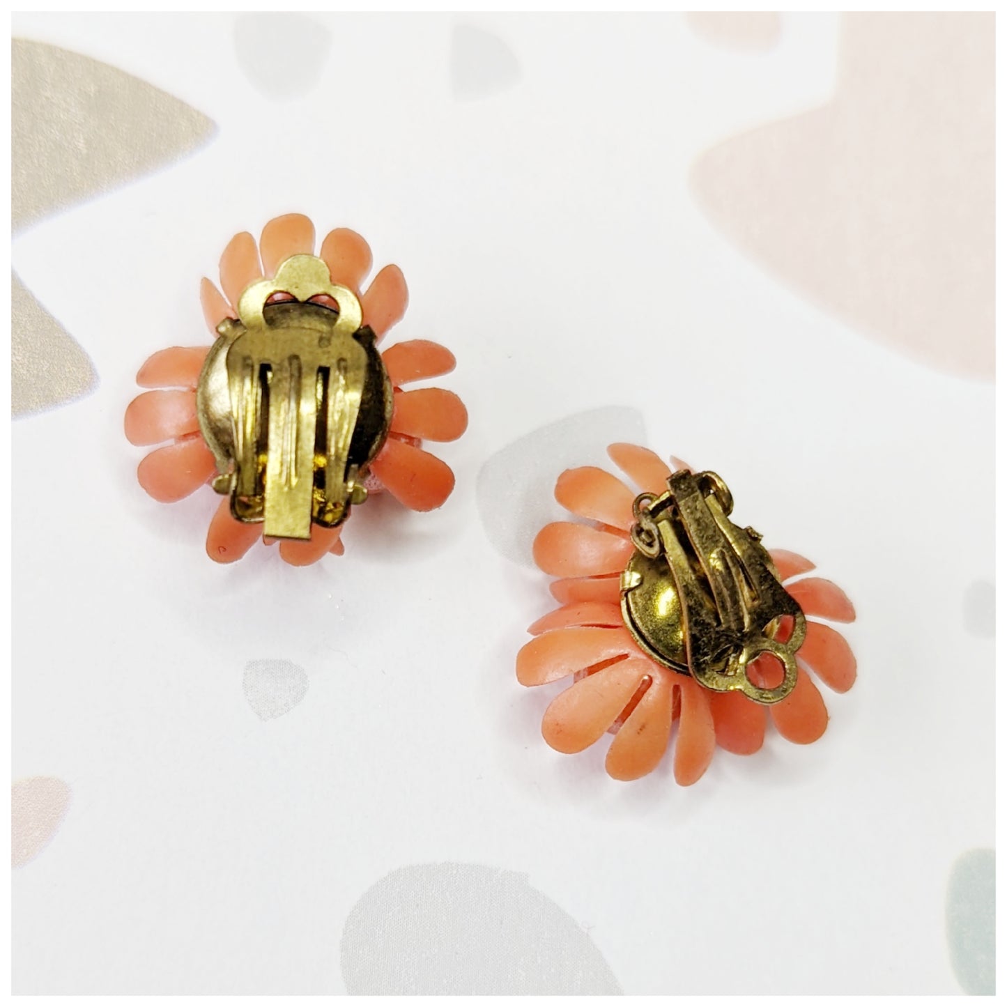 Boucles clips bouquet de fleurs 60s