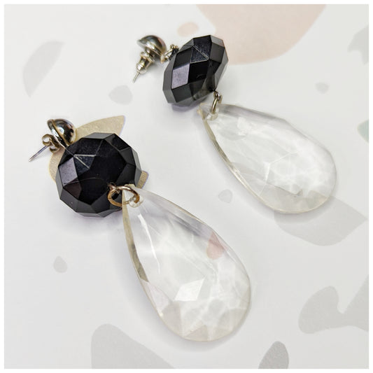 Boucles goutes transparentes 60s