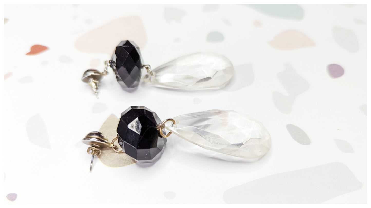 Boucles goutes transparentes 60s