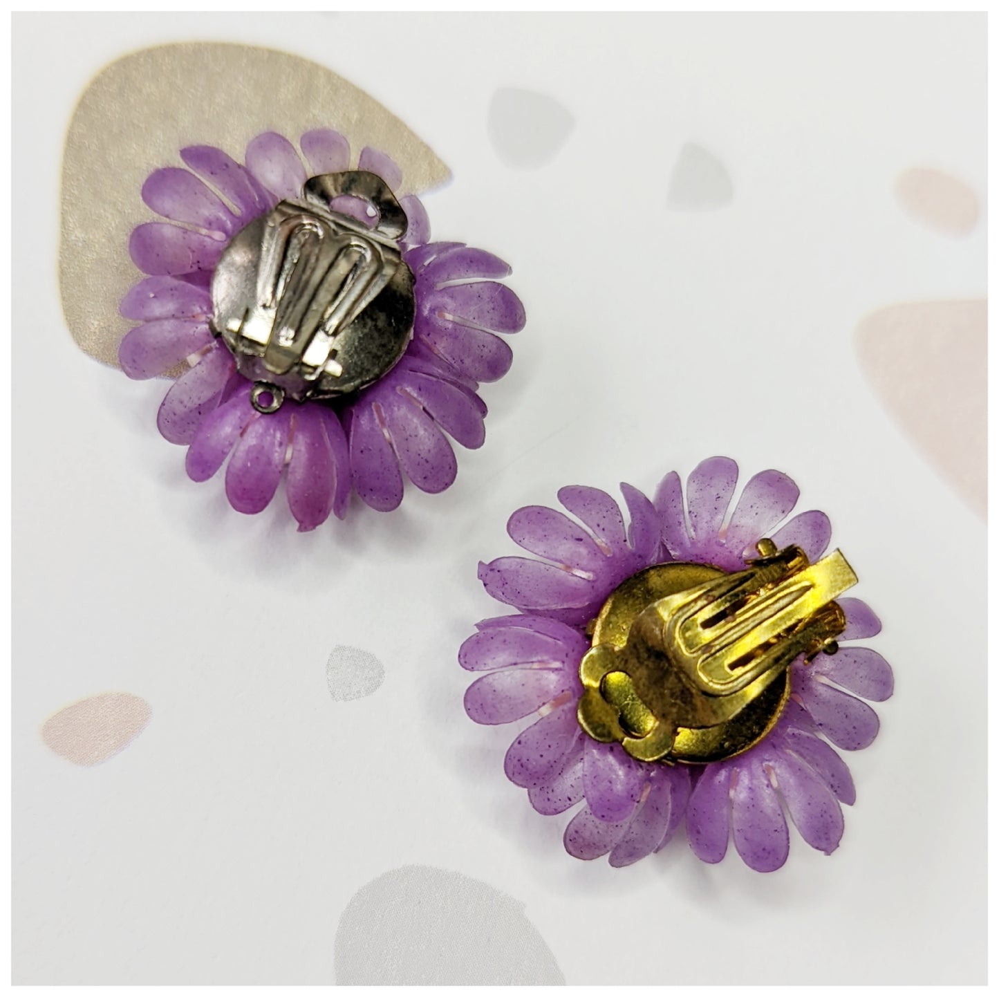 Boucles clips bouquet de fleurs 60s