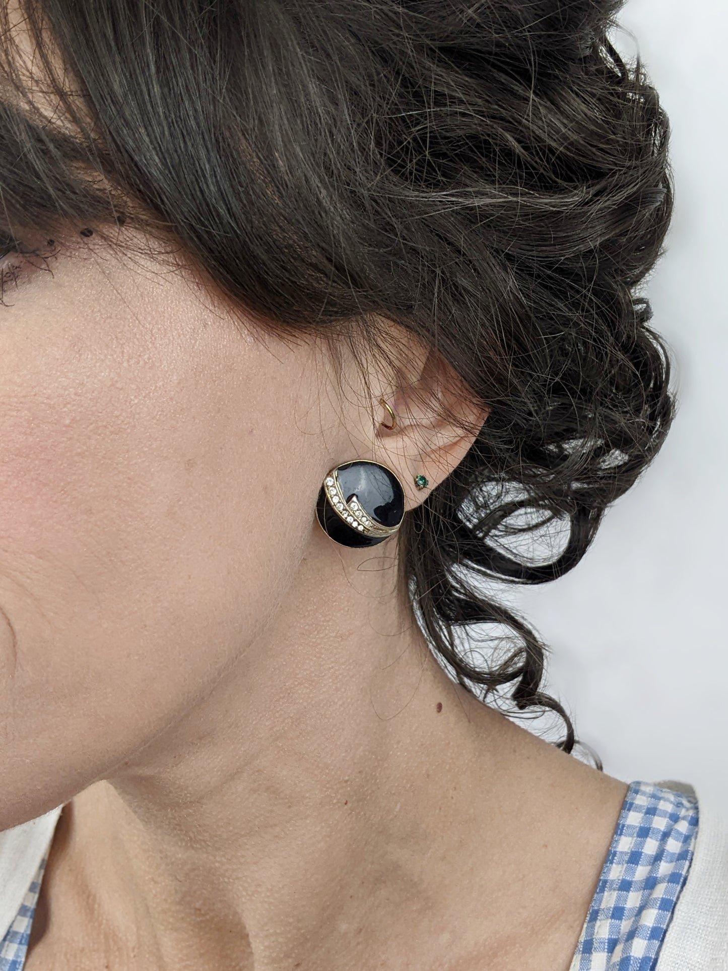 Boucles clips strass 80s