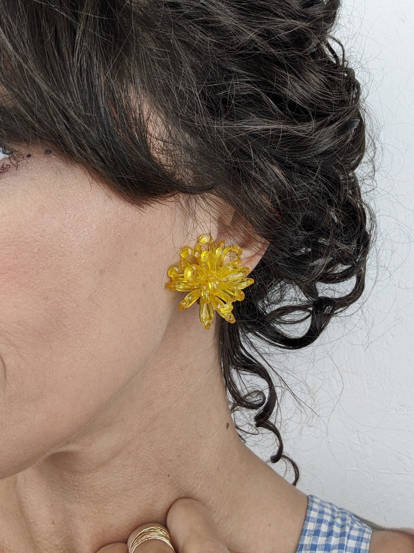 Boucles clips perles 60s