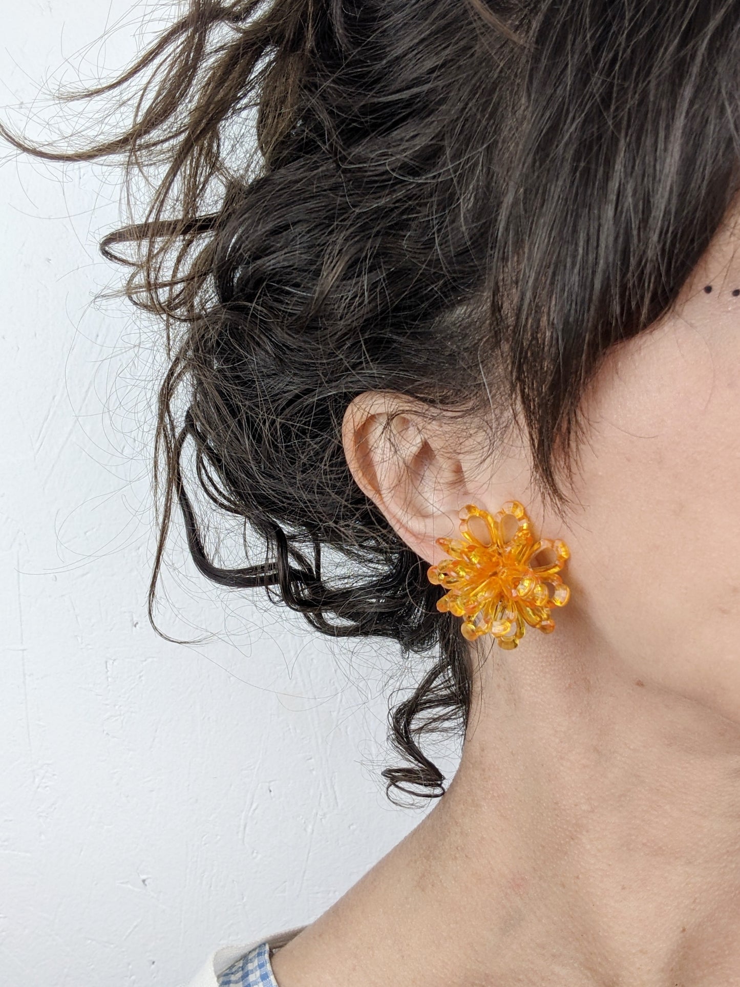 Boucles clips perles 60s