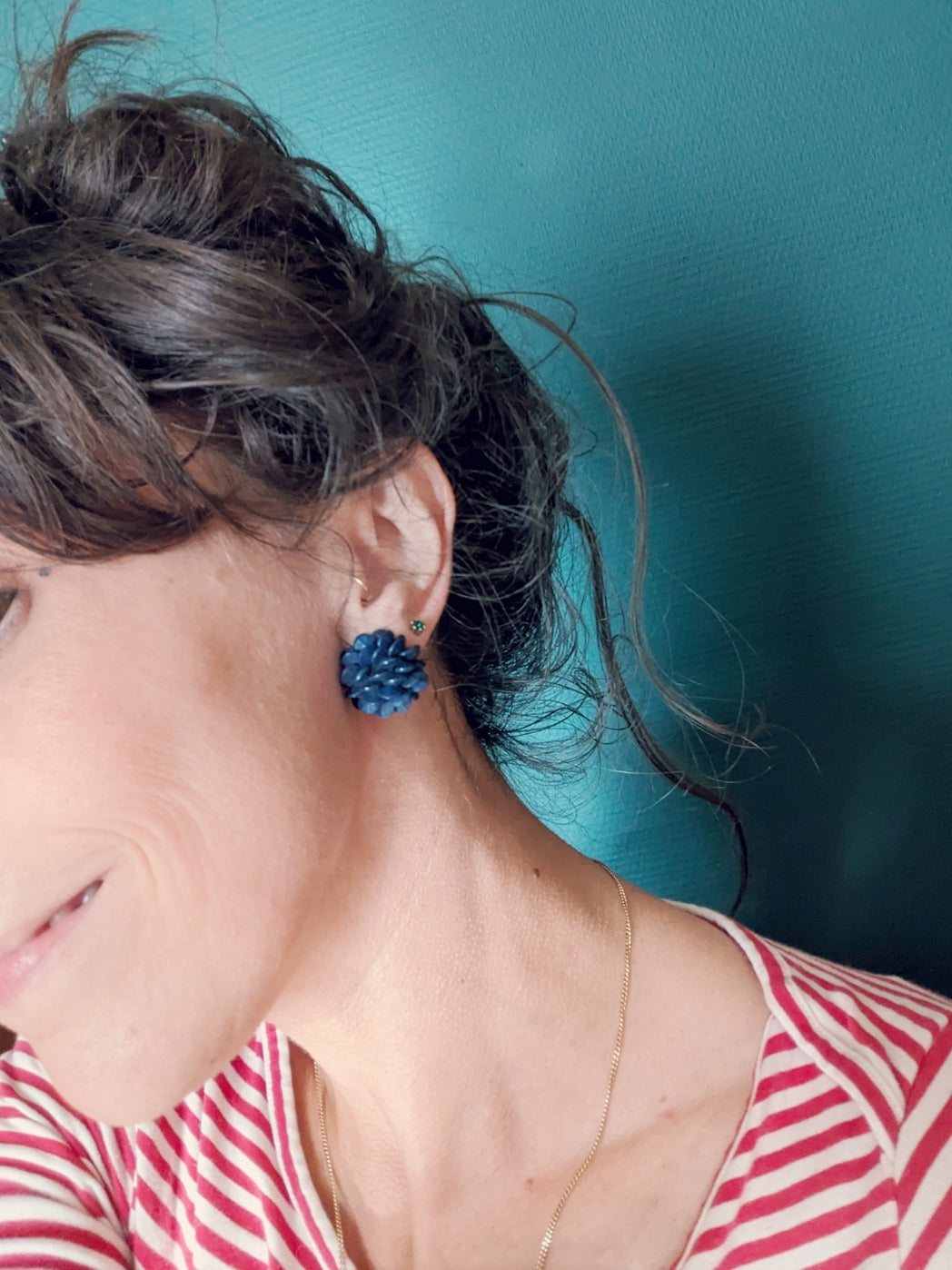 Boucles clips tricolores 60s