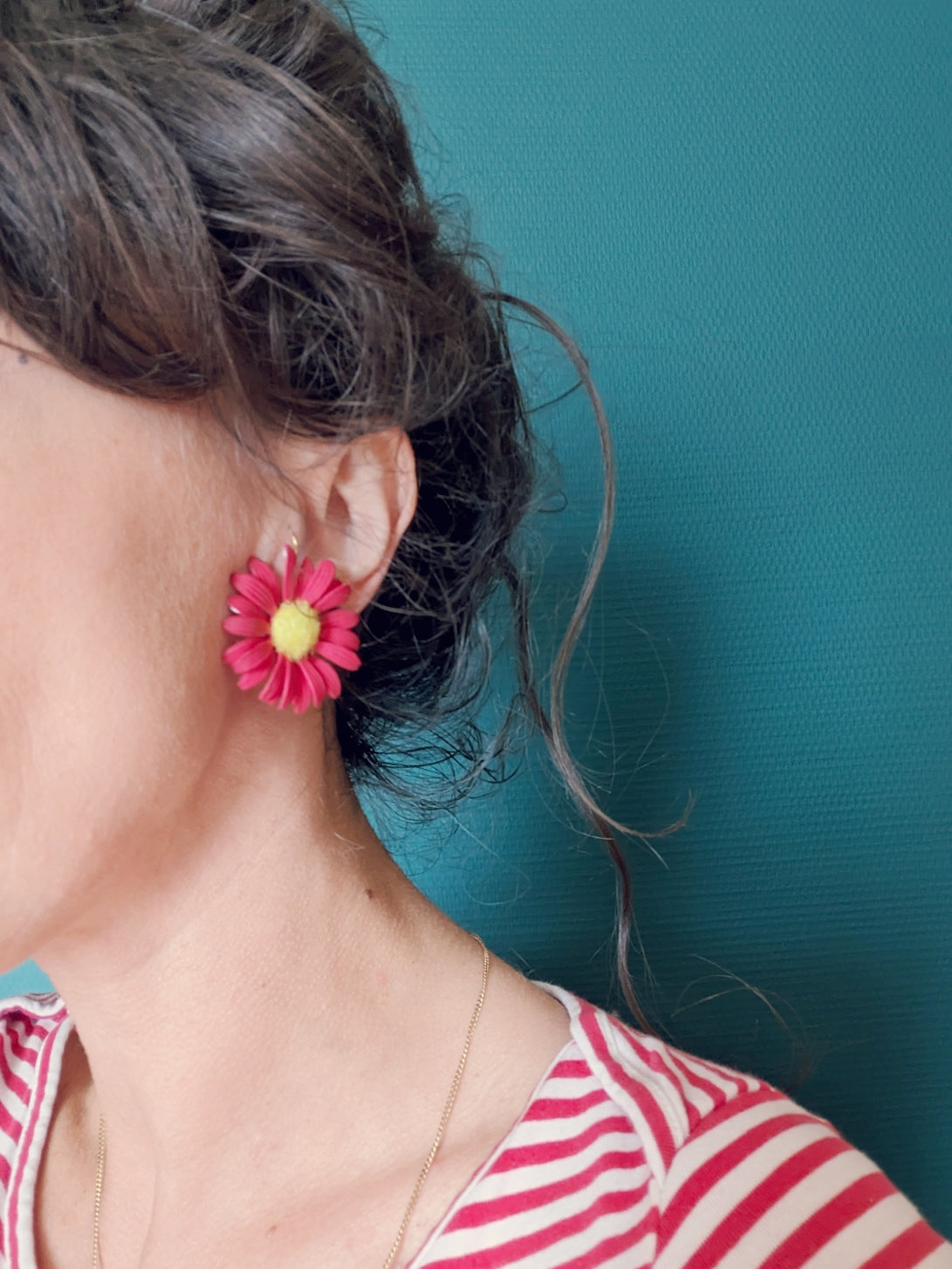 Boucles clips Tournesol 60s