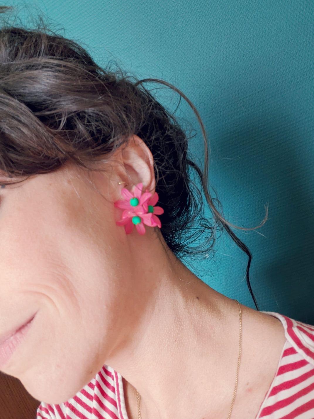 Boucles clips grappe 60s