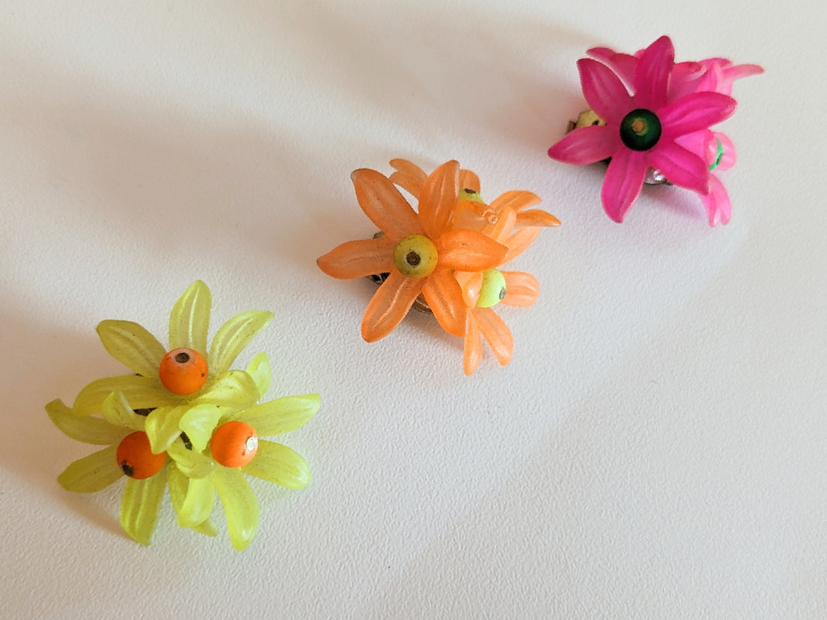 Boucles clips grappe 60s
