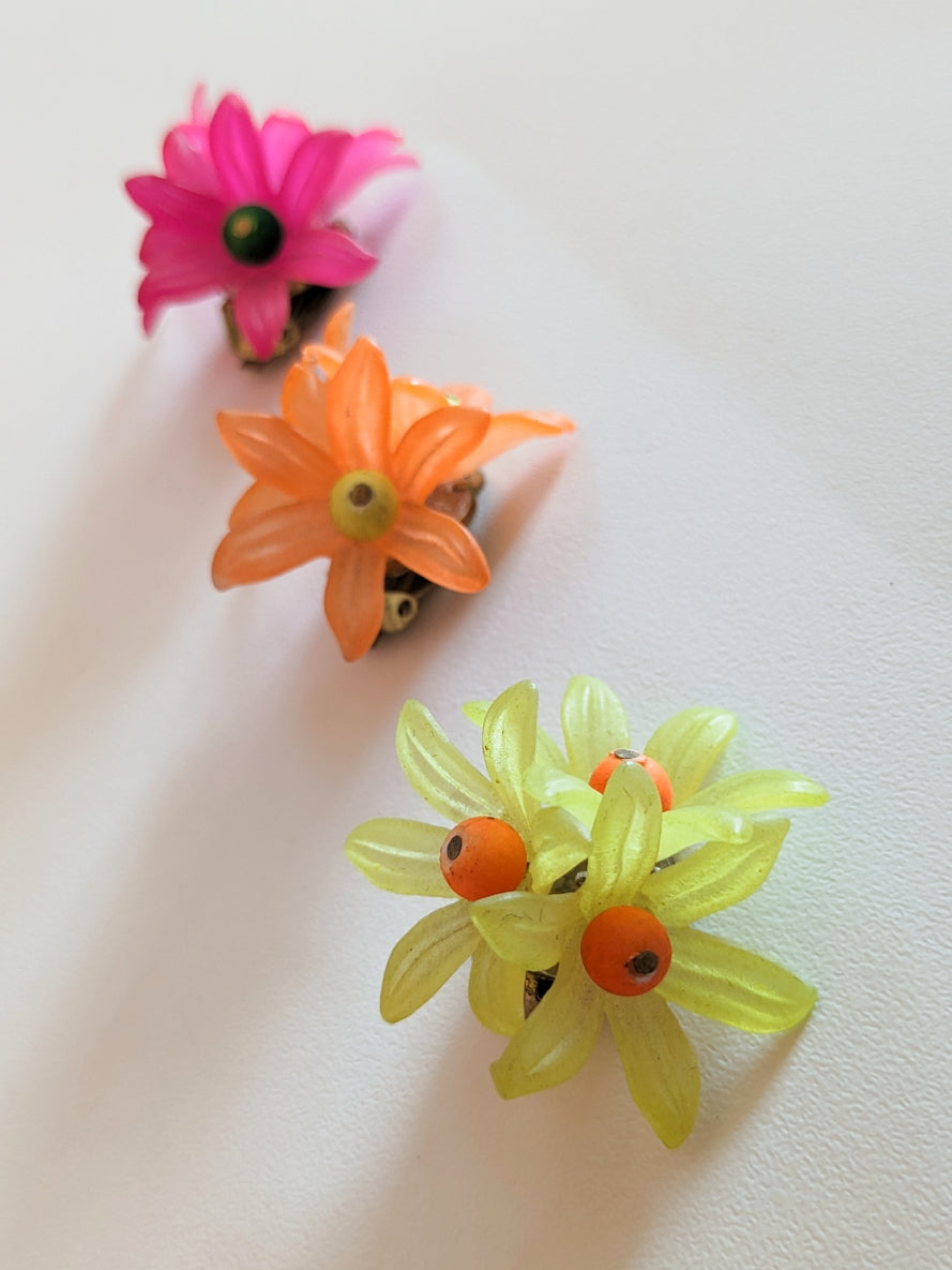 Boucles clips grappe 60s