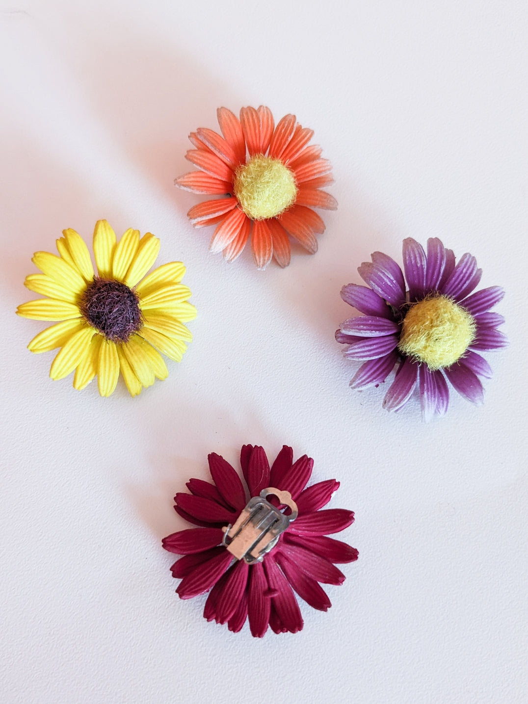 Boucles clips Tournesol 60s