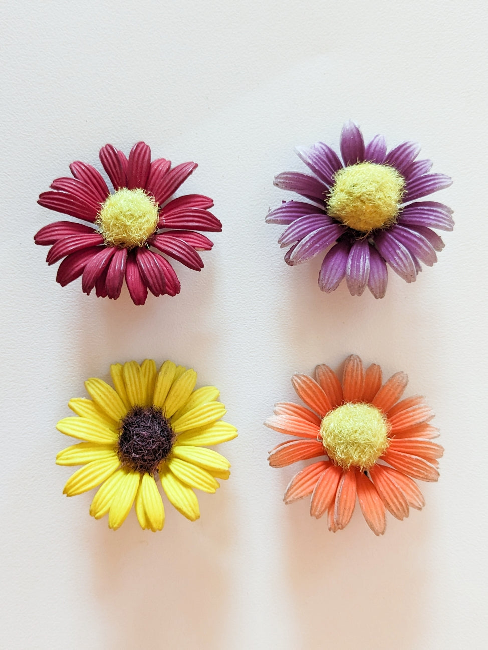 Boucles clips Tournesol 60s