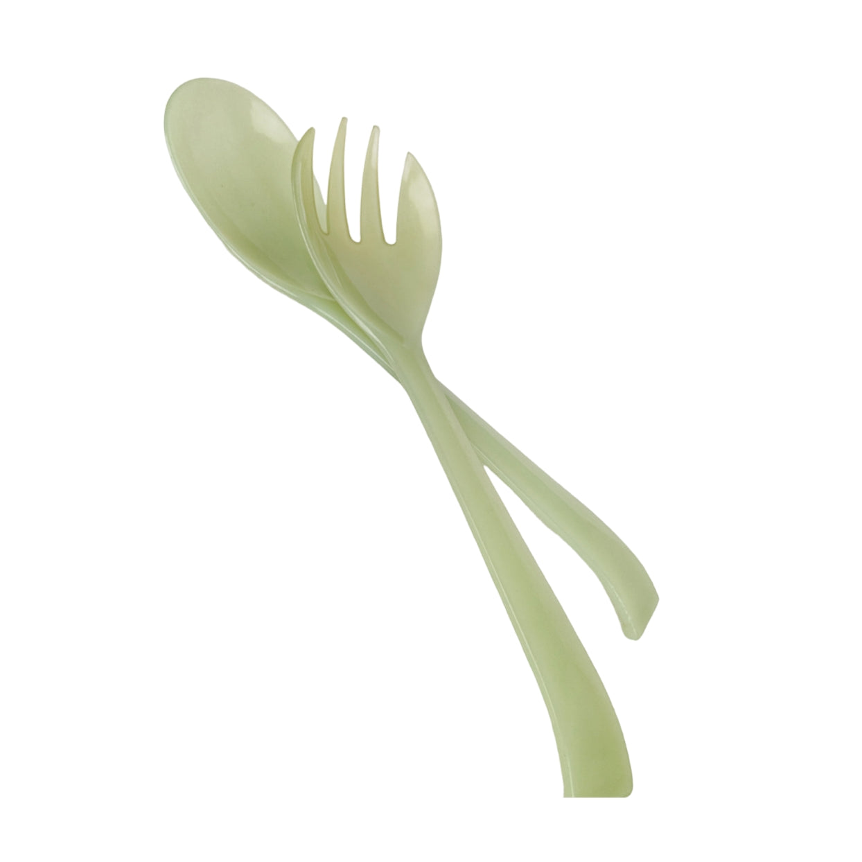 Couverts à salade vert clair 70s