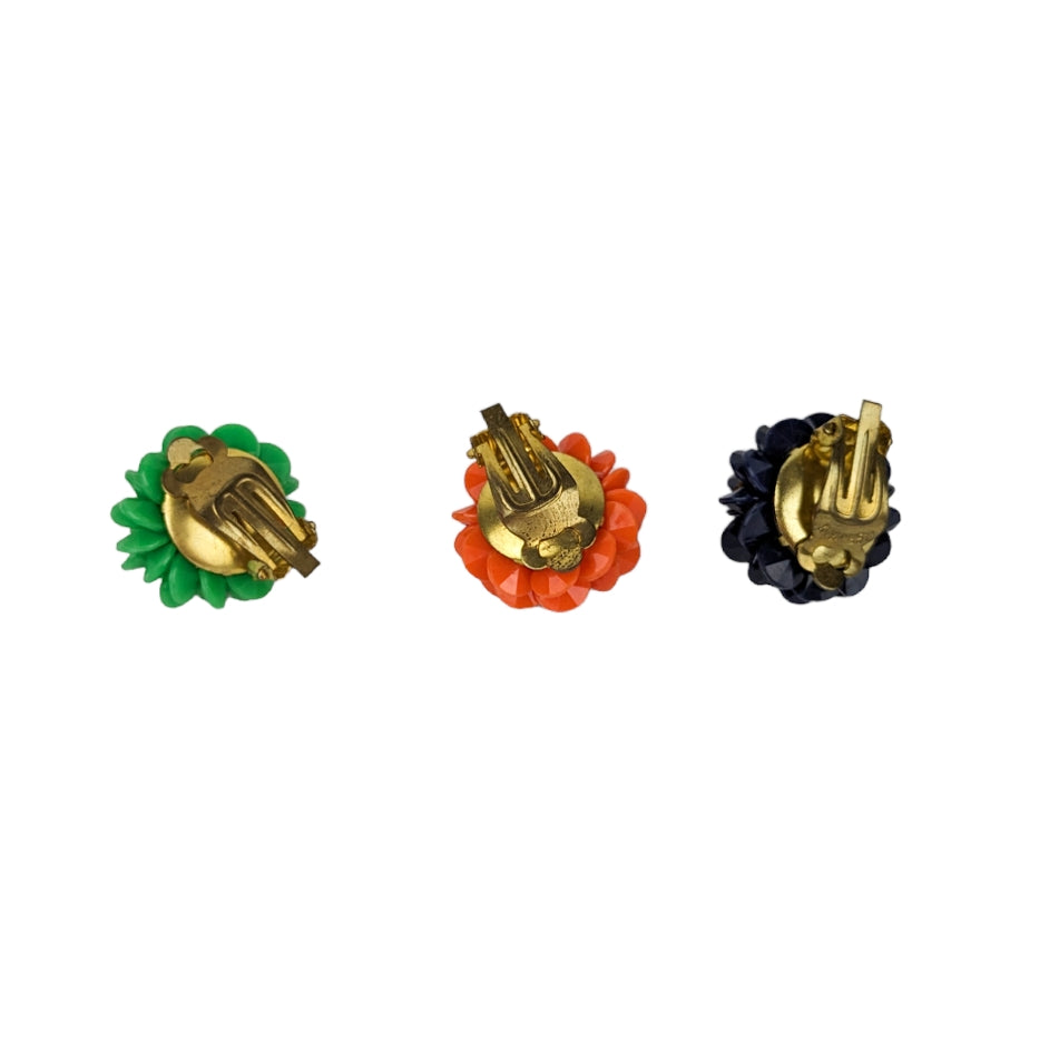 Boucles clips tricolores 60s