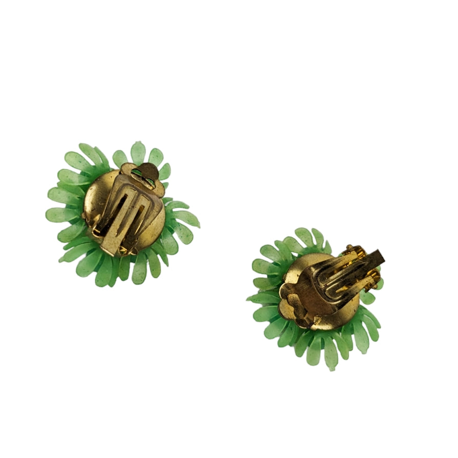 Boucles clips bouquet de fleurs 60s