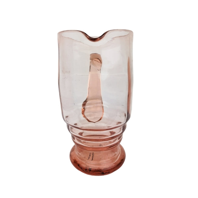 Carafe en verre rose 80s