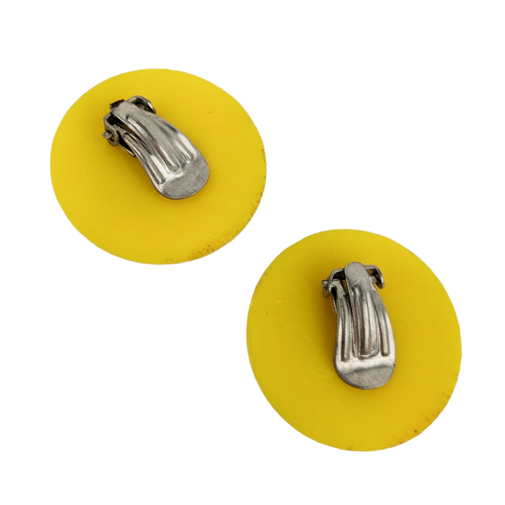 Boucles clips jaune 60's