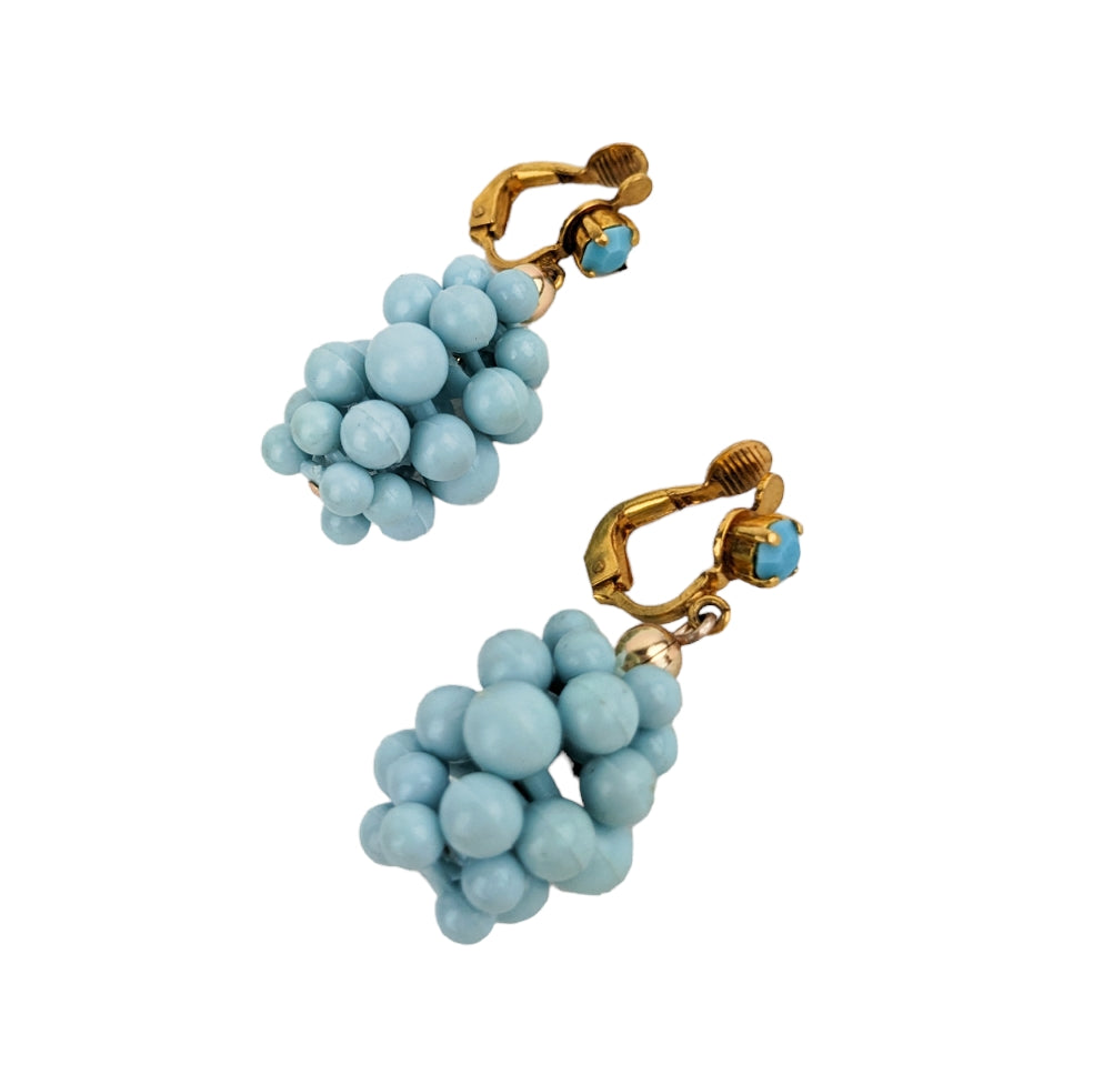 Boucles clips grappe 60s