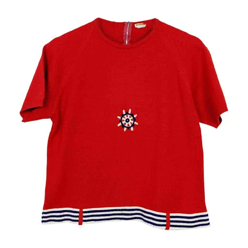 Pull rouge marin 60's