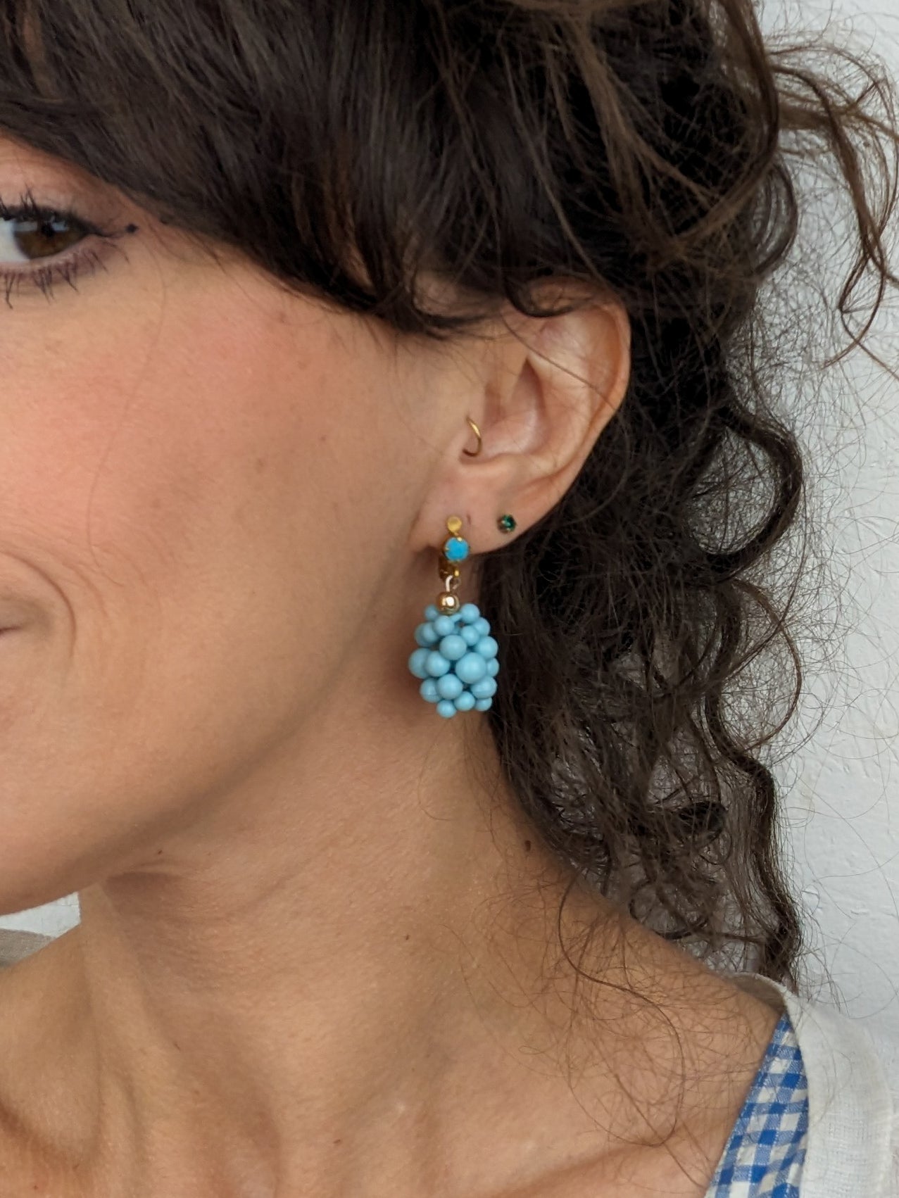 Boucles clips grappe 60s