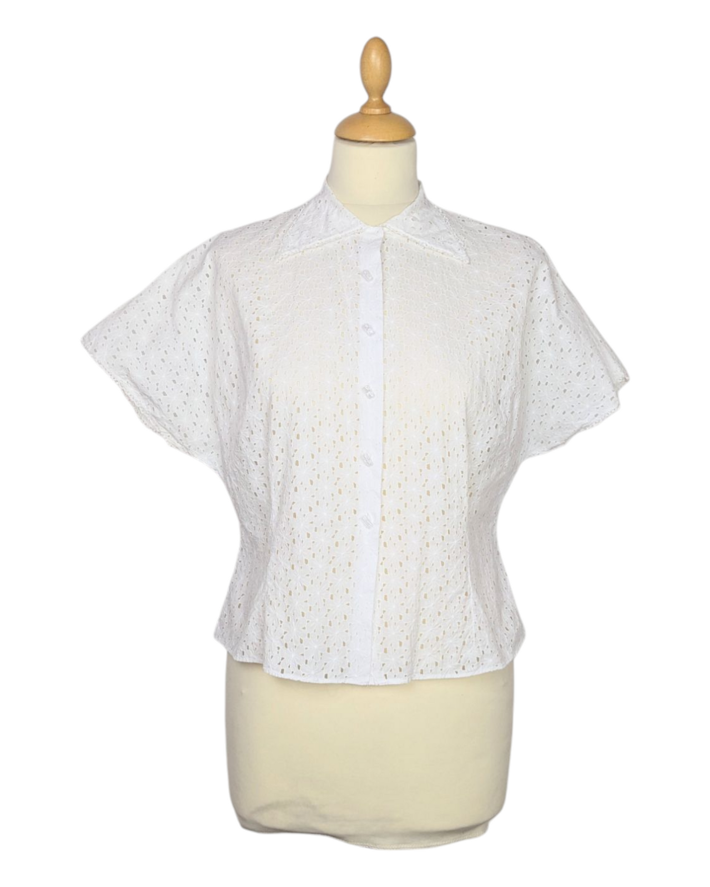 Chemisier broderie anglaise 50s