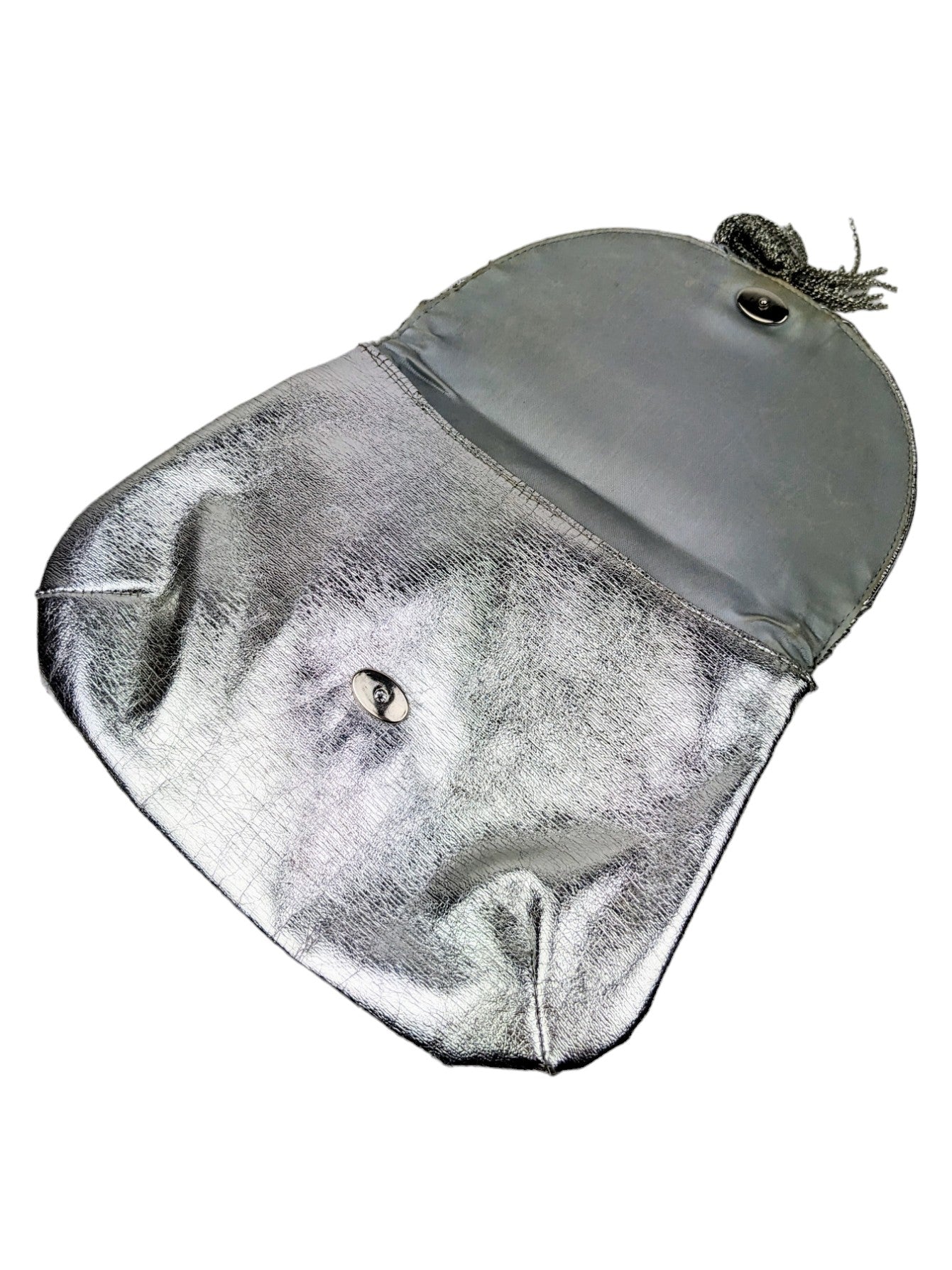 Pochette-sac de soirée argenté 60s