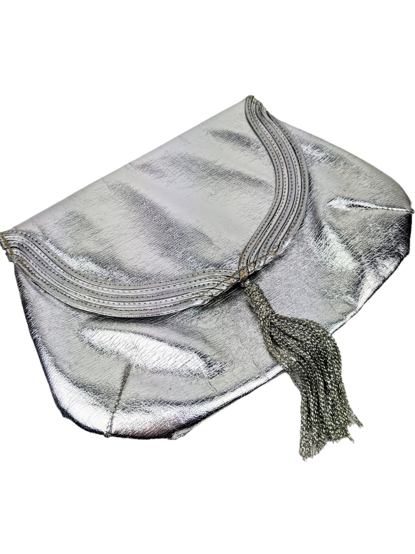 Pochette-sac de soirée argenté 60s