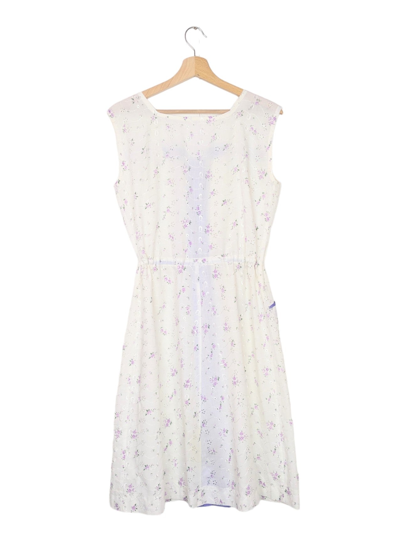 Robe brodée lilas 80s