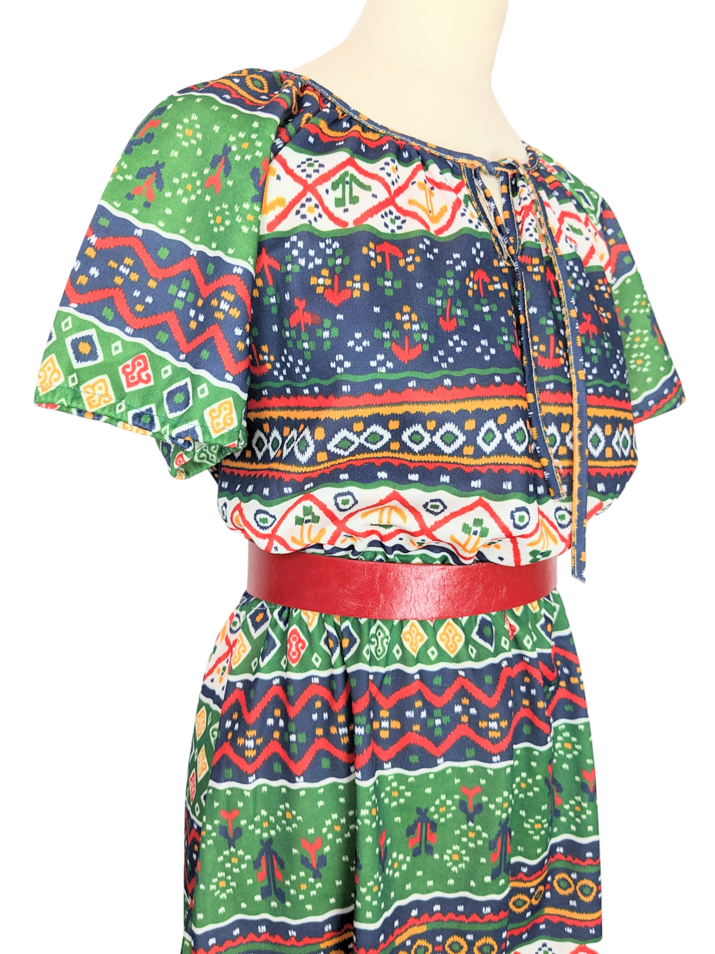 Robe mexicaine bicolore 70s