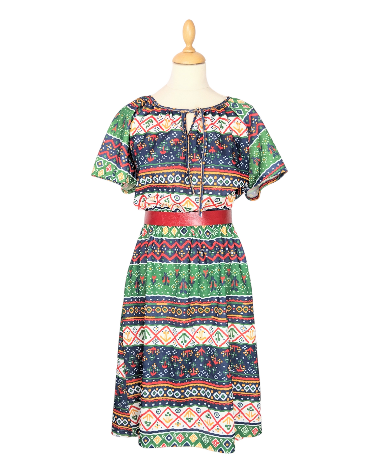 Robe mexicaine bicolore 70s