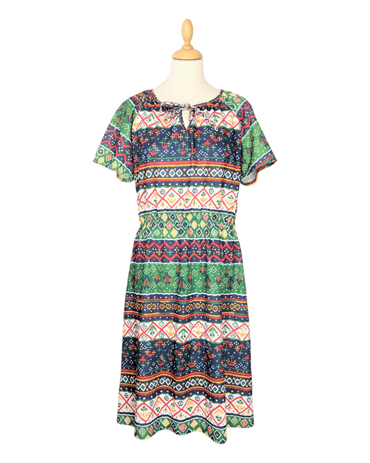 Robe mexicaine bicolore 70s