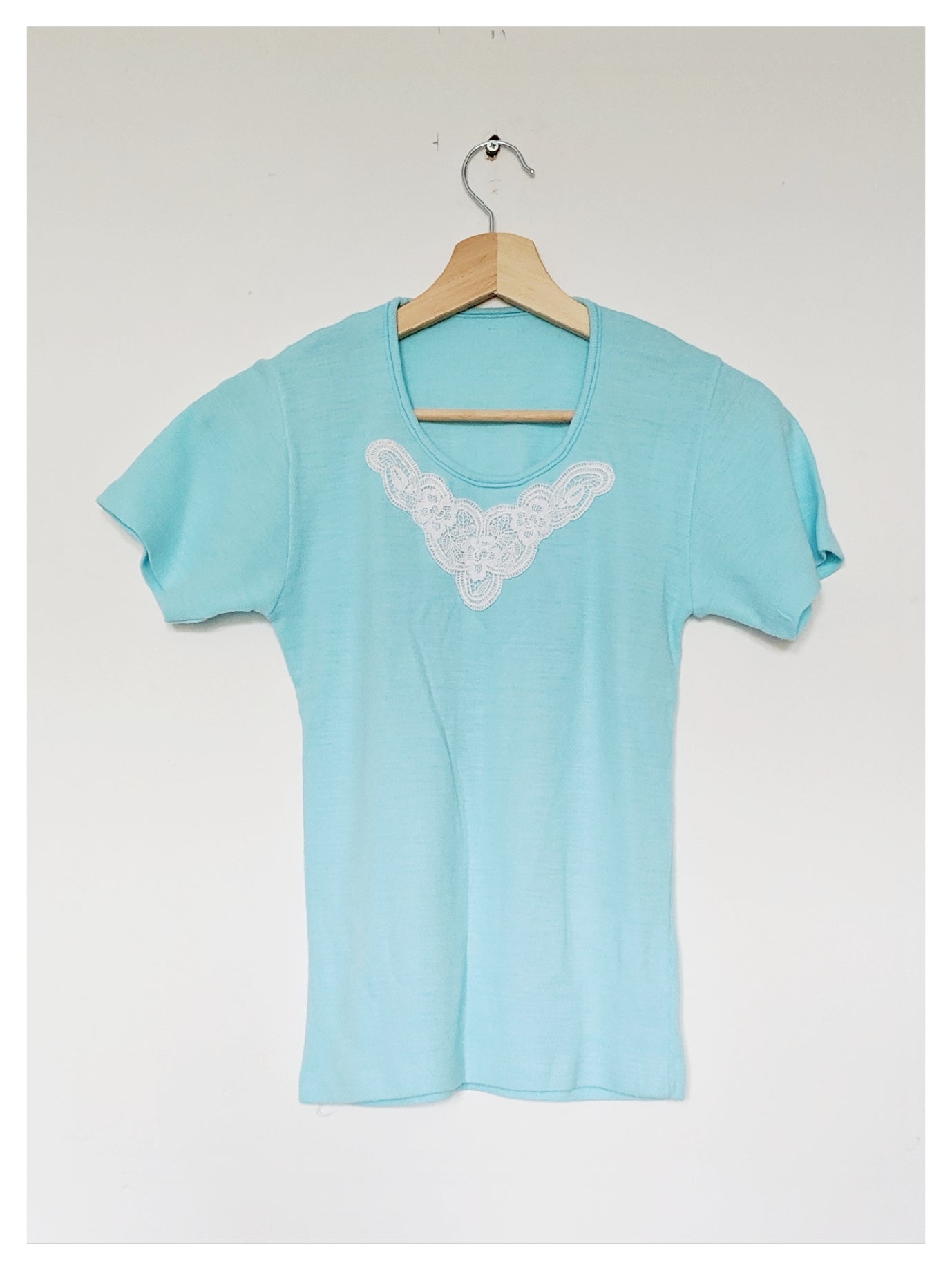 T-shirt bleu ciel 70's
