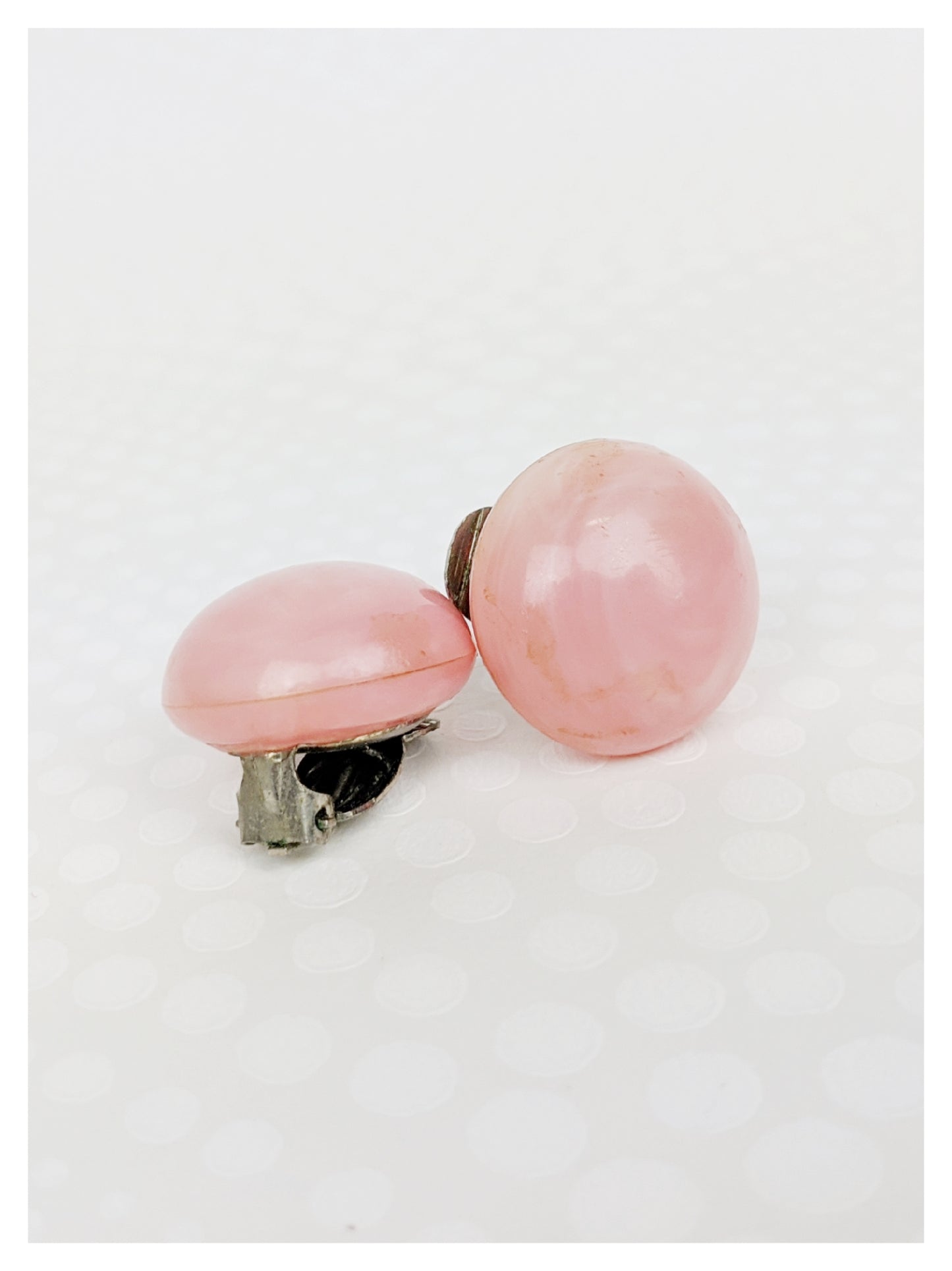 Boucles clips roses 80's