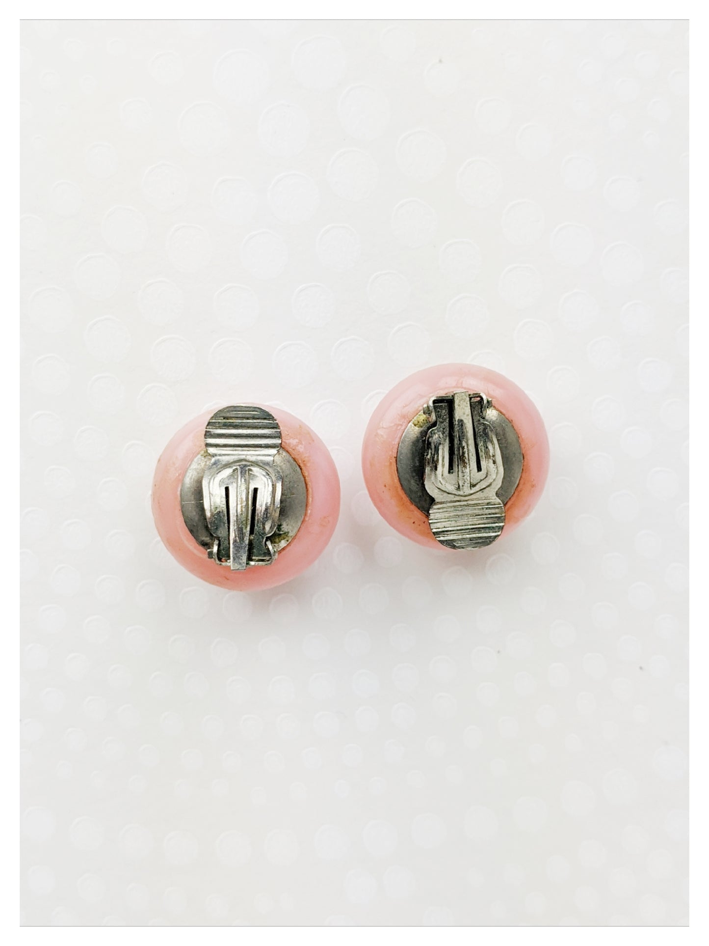 Boucles clips roses 80's