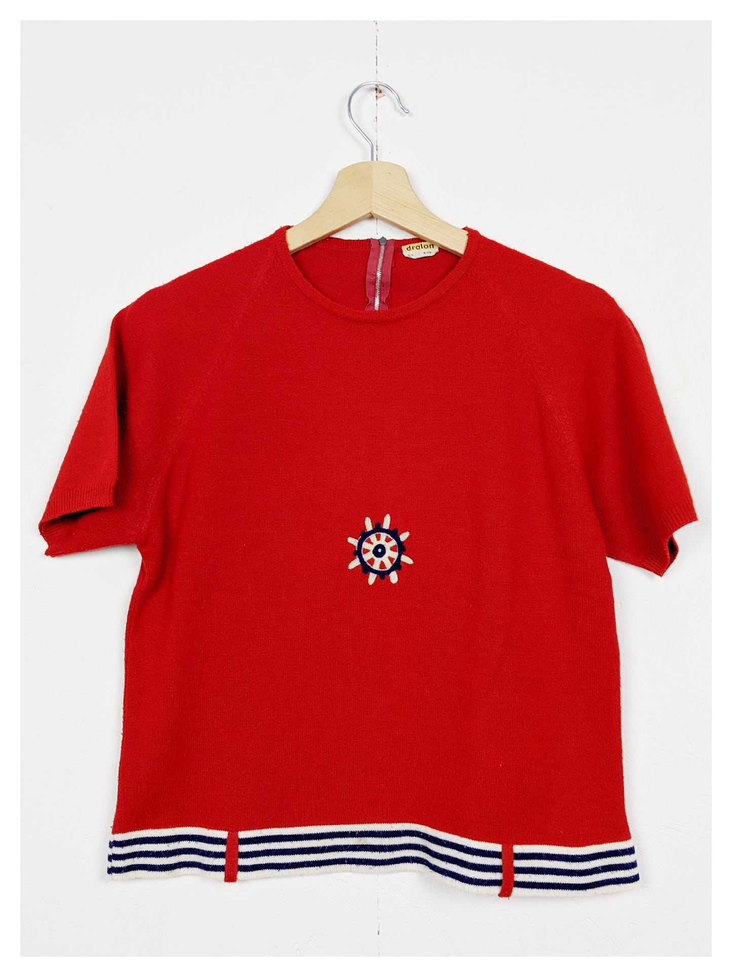 Pull rouge marin 60's